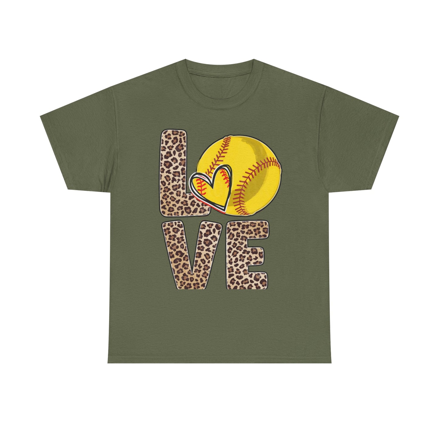 Softball Love Leopard Print T-Shirt