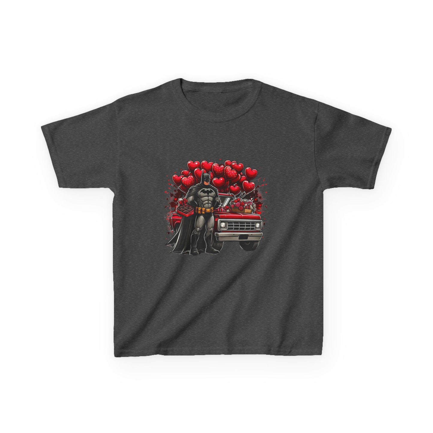 Kids Vader Valentine T‑Shirt — Darth Vader with Hearts and Vintage Car