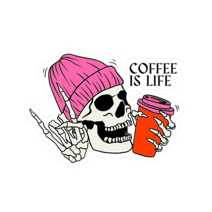Coffee Is Life Skeleton Sticker