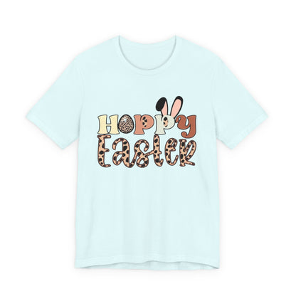 Happy Easter Leopard Print Tee — Cute Bunny Egg Holiday T-Shirt