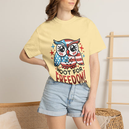 Patriotic 'Hoot for Freedom' Owl T-Shirt