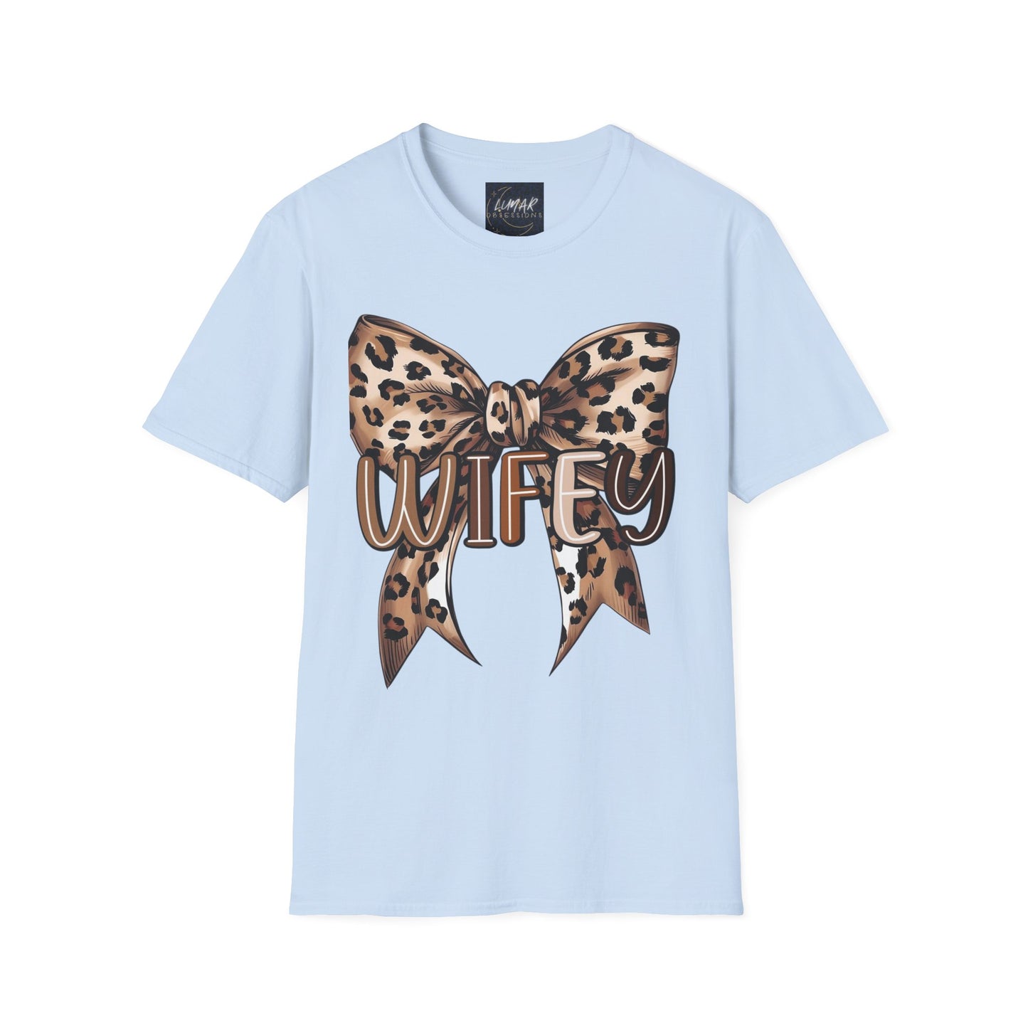 Wifey Leopard Bow T-Shirt — 'WIFEY' Leopard Print Bow Tee