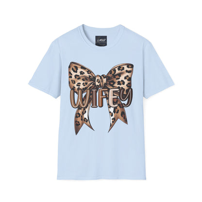 Wifey Leopard Bow T-Shirt — 'WIFEY' Leopard Print Bow Tee