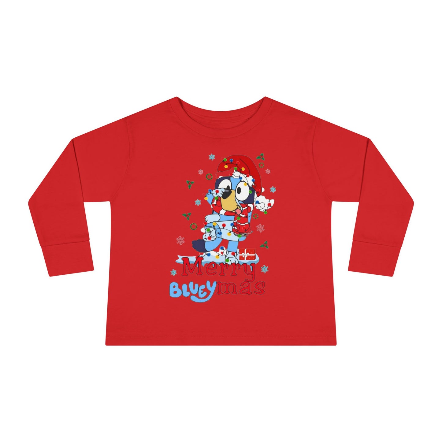 Toddler Tee — Merry BLUEYMAS Christmas Long Sleeve
