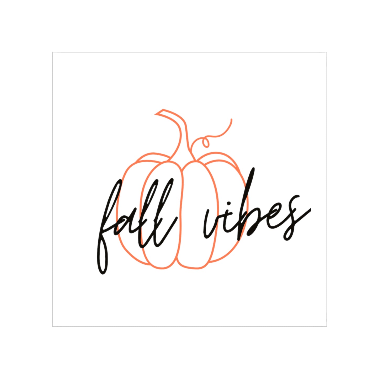 Fall Vibes Pumpkin Sticker for Outdoor Use, Halloween Decor, Laptop Decal, Thanksgiving Party Favor, Seasonal Car Decoration