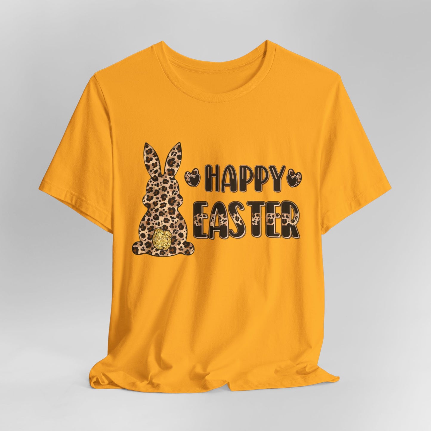 Leopard Print 'Happy Easter' Bunny Tee