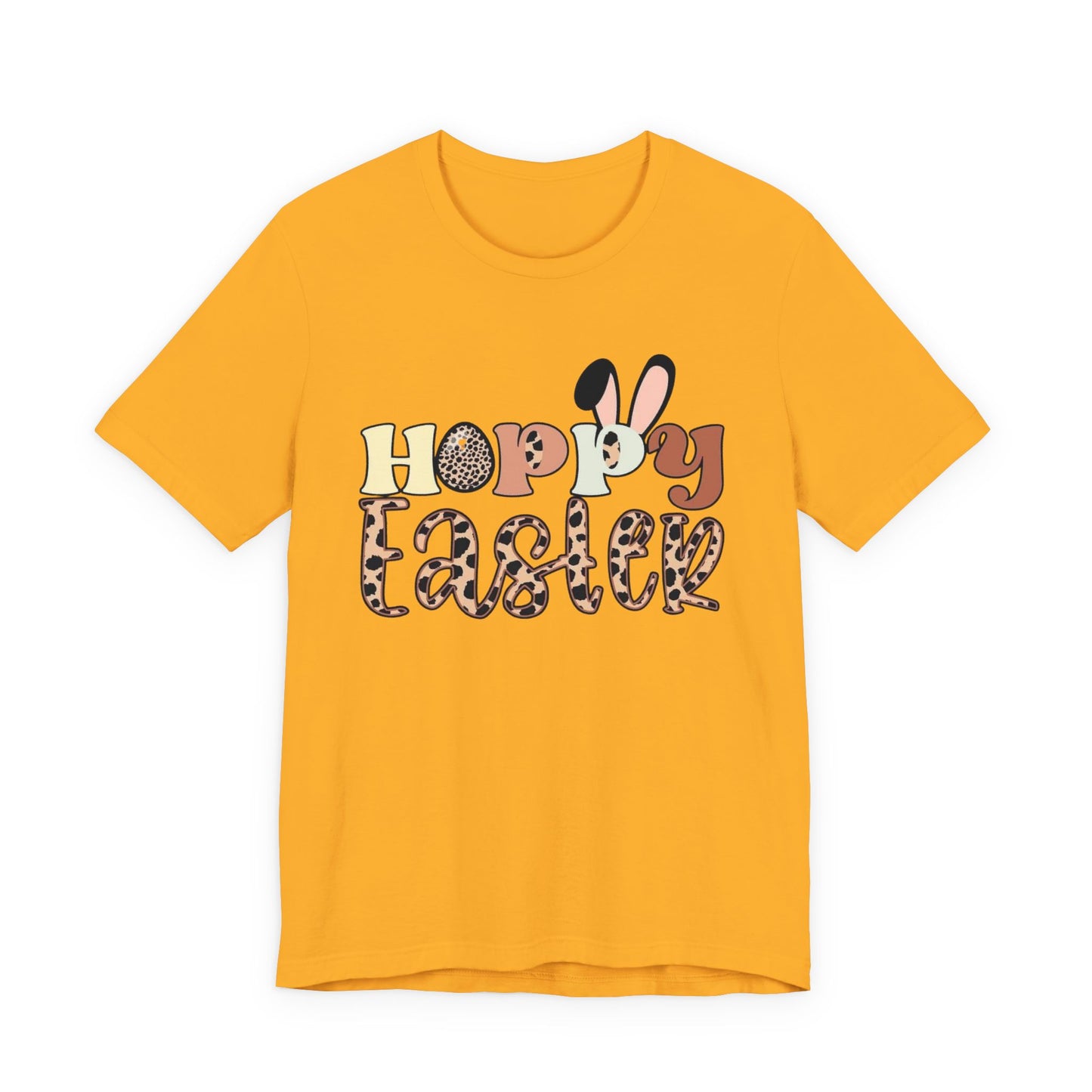 Happy Easter Leopard Print Tee — Cute Bunny Egg Holiday T-Shirt