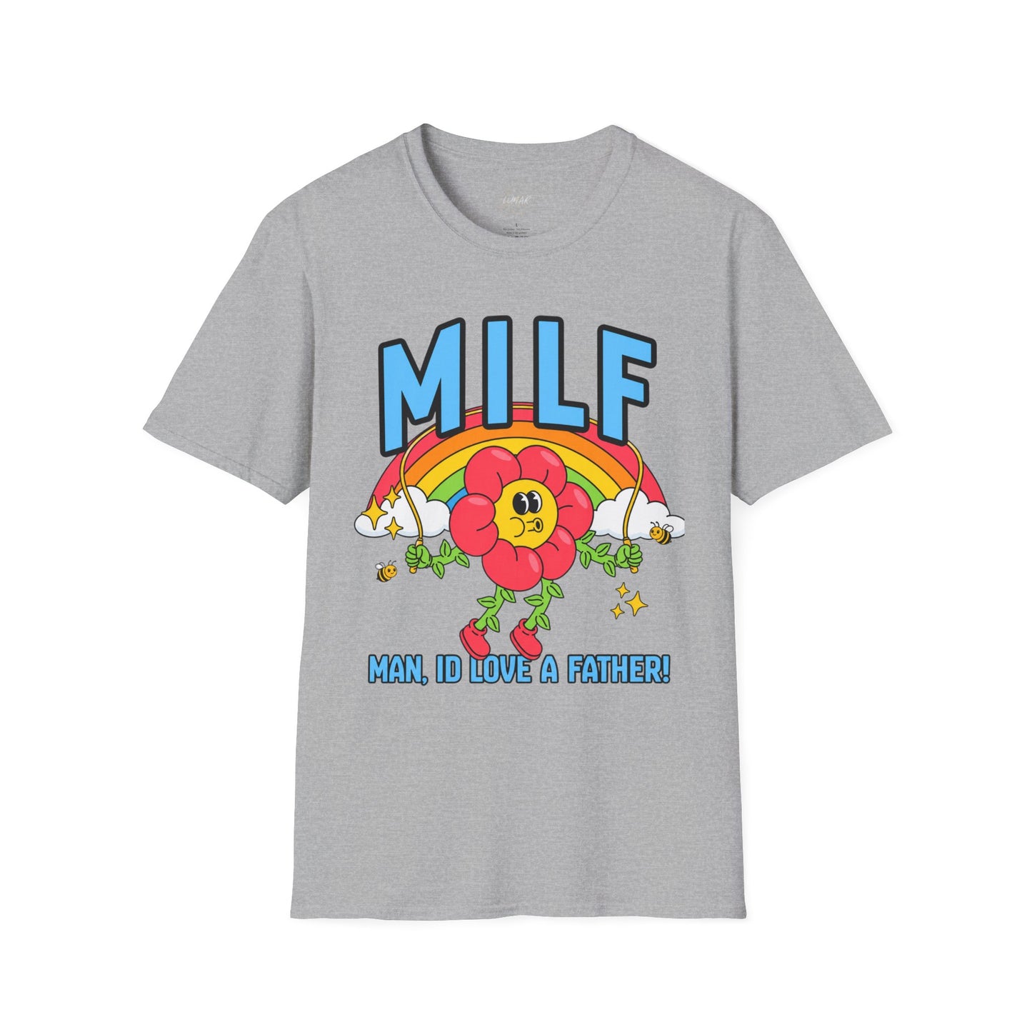 T-Shirt — Retro Rainbow 'MILF' Floral Graphic Tee