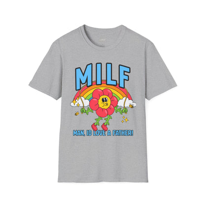 T-Shirt — Retro Rainbow 'MILF' Floral Graphic Tee