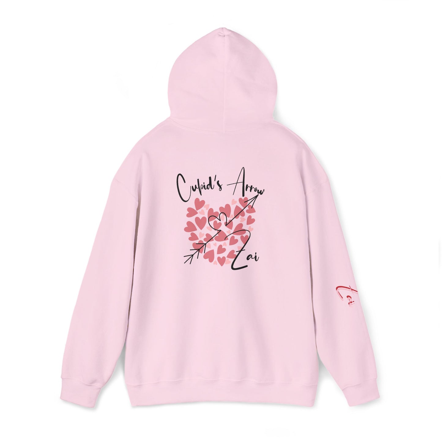 Cupid’s Arrow Lei Hoodie — Heart Arrow Script Pullover for Valentine’s Day