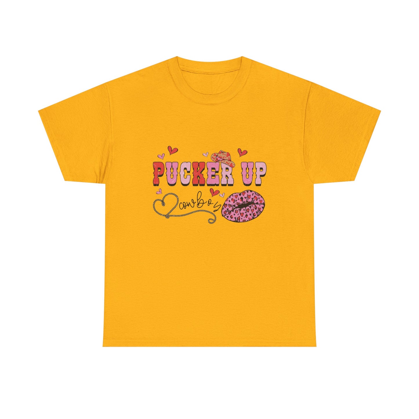 Pucker Up Kiss Graphic Tee – Cute Valentine’s Day Leopard Lip Design