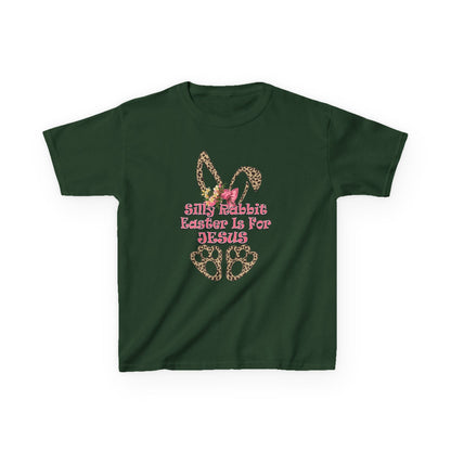 Kids Tee — Leopard Bunny Ears & 'This Little Bunny Is For Jesus' Easter Shirt