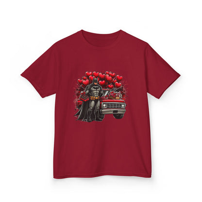 Kids Vader Valentine T‑Shirt — Darth Vader with Hearts and Vintage Car