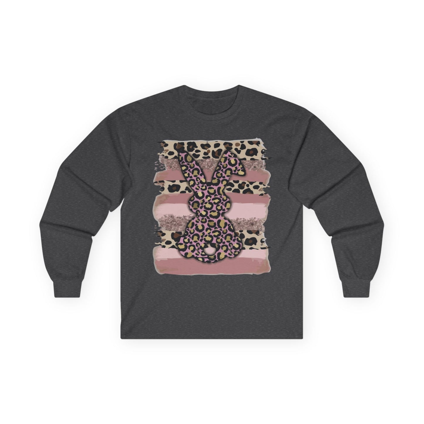Leopard Bunny Long Sleeve Tee — Pink Stripes & Animal Print