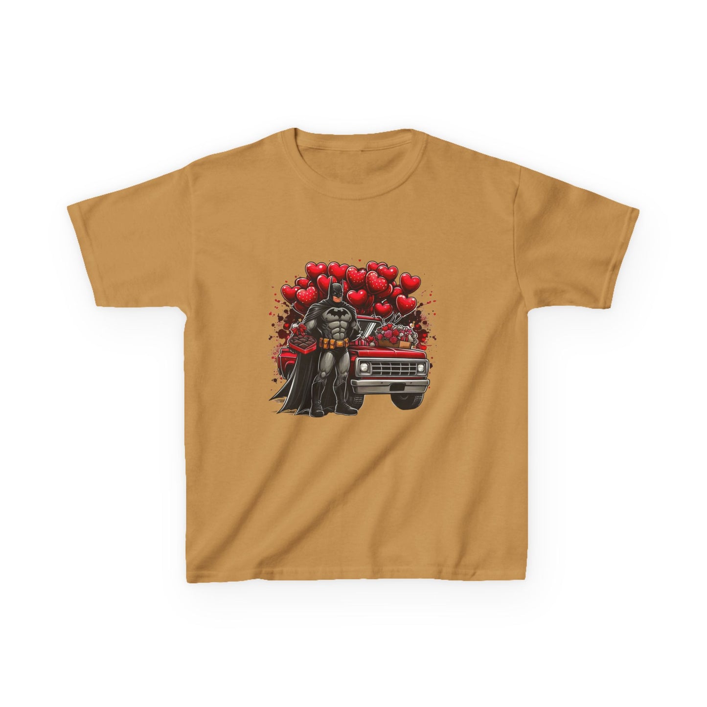 Kids Vader Valentine T‑Shirt — Darth Vader with Hearts and Vintage Car