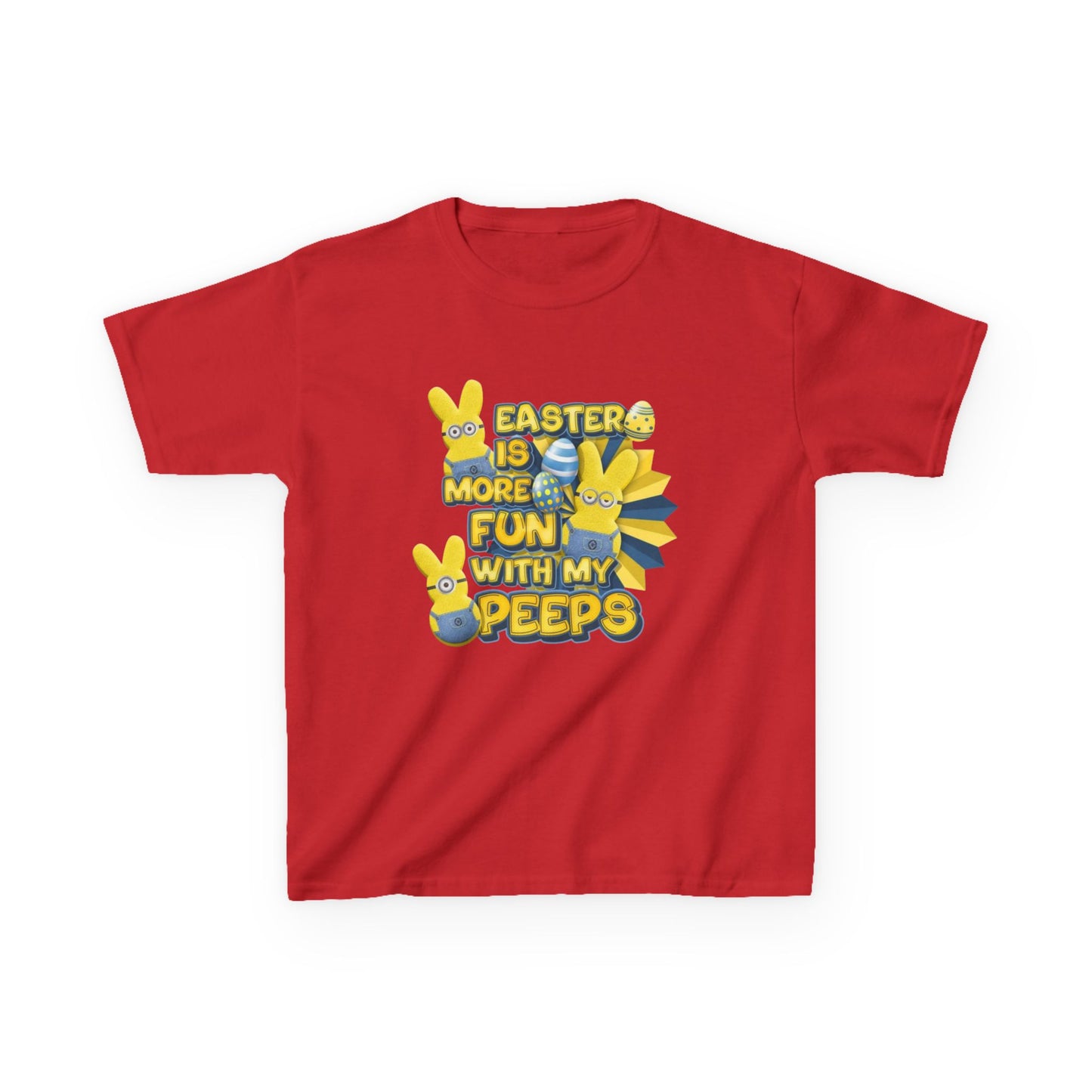 Kids Tee — "Easter Is More Fun With My Peeps" Cute Bunny & Chick Design