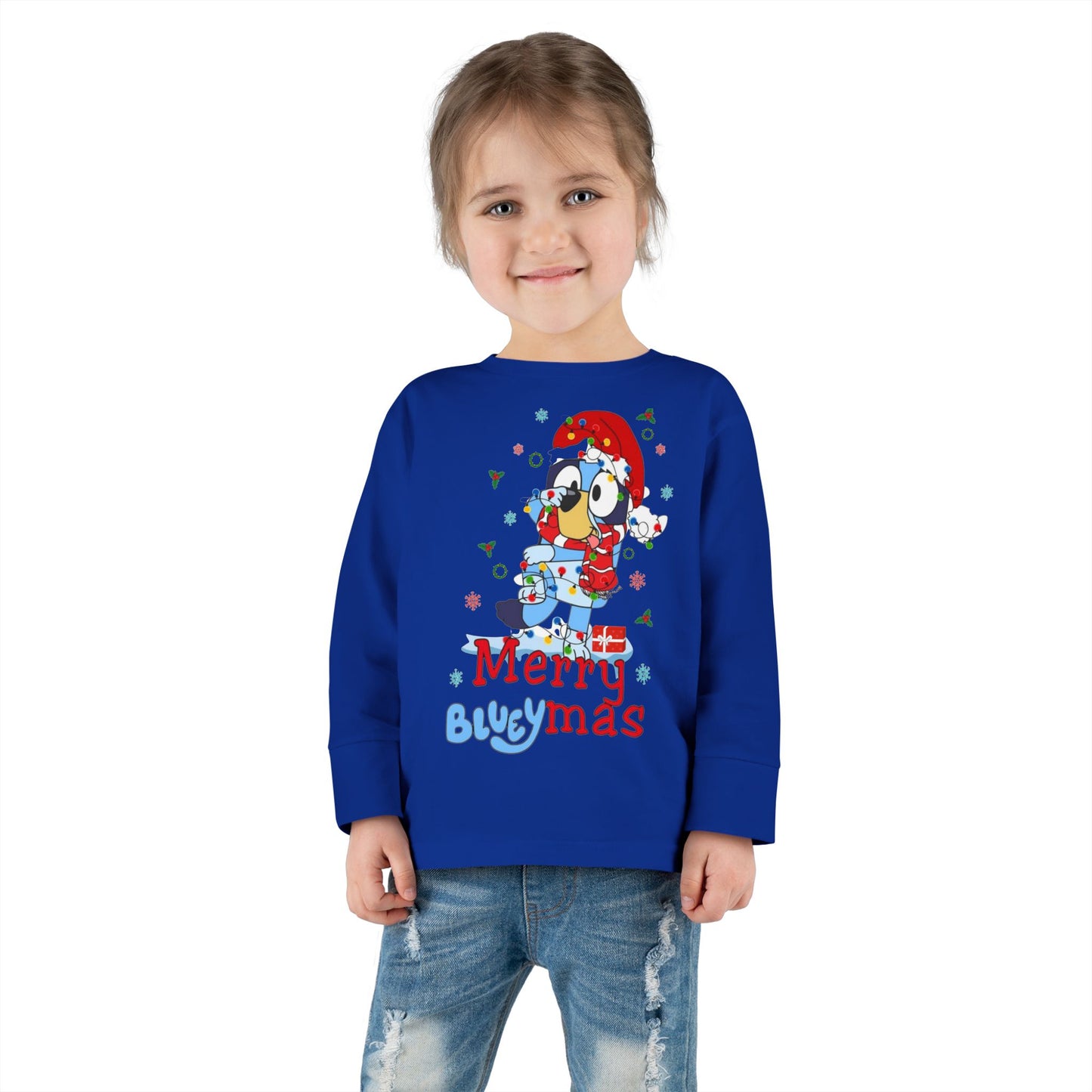 Toddler Tee — Merry BLUEYMAS Christmas Long Sleeve