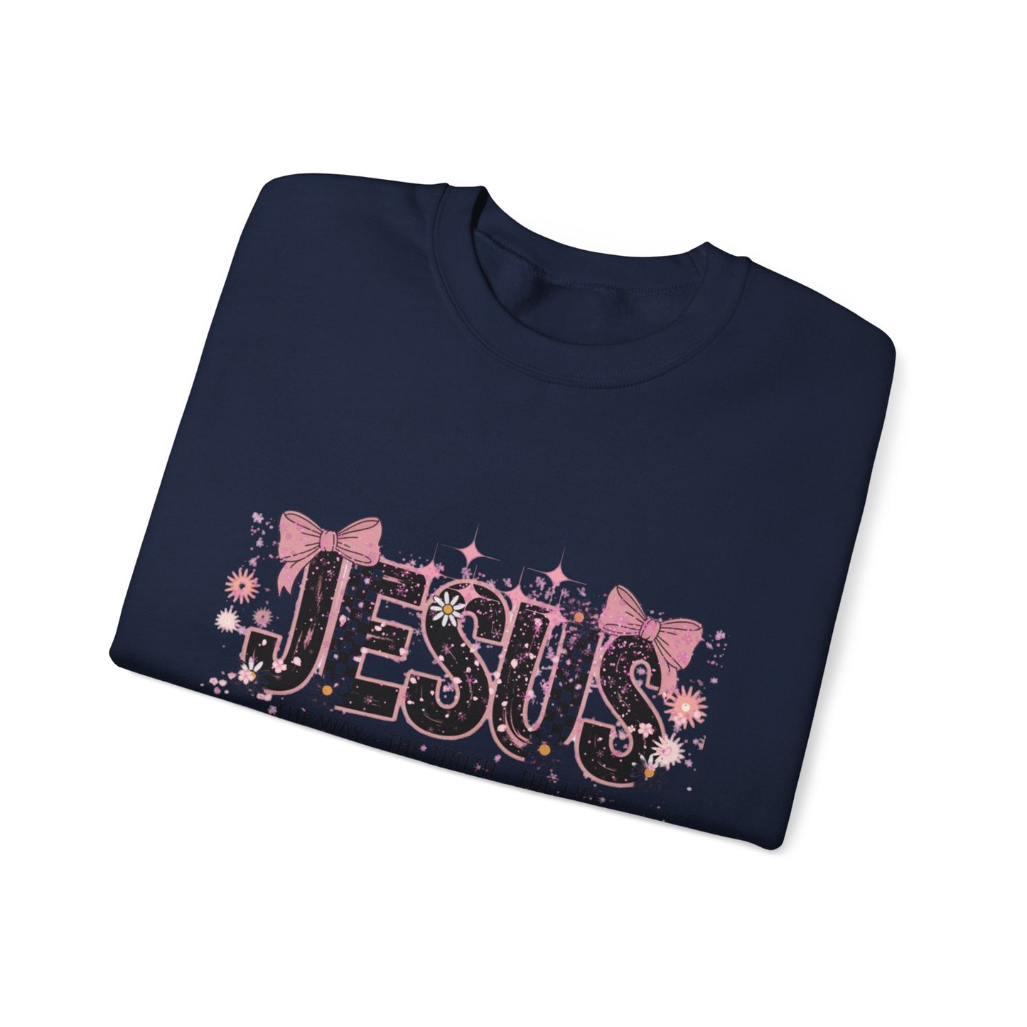 Jesus Floral Crewneck Sweatshirt – The Way The Truth The Life Christian Pullover