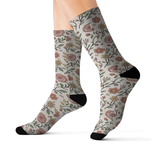 Floral Sublimation Socks | Cozy