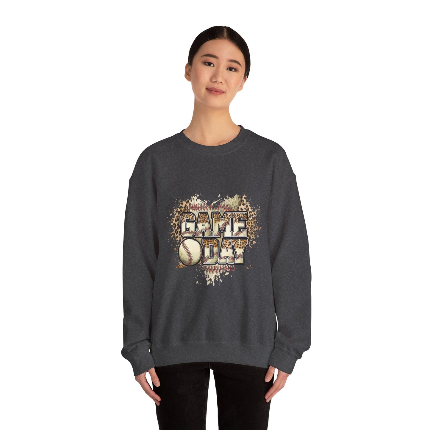 Softball 'Game Day' Crewneck Sweatshirt — Distressed Baseball Design