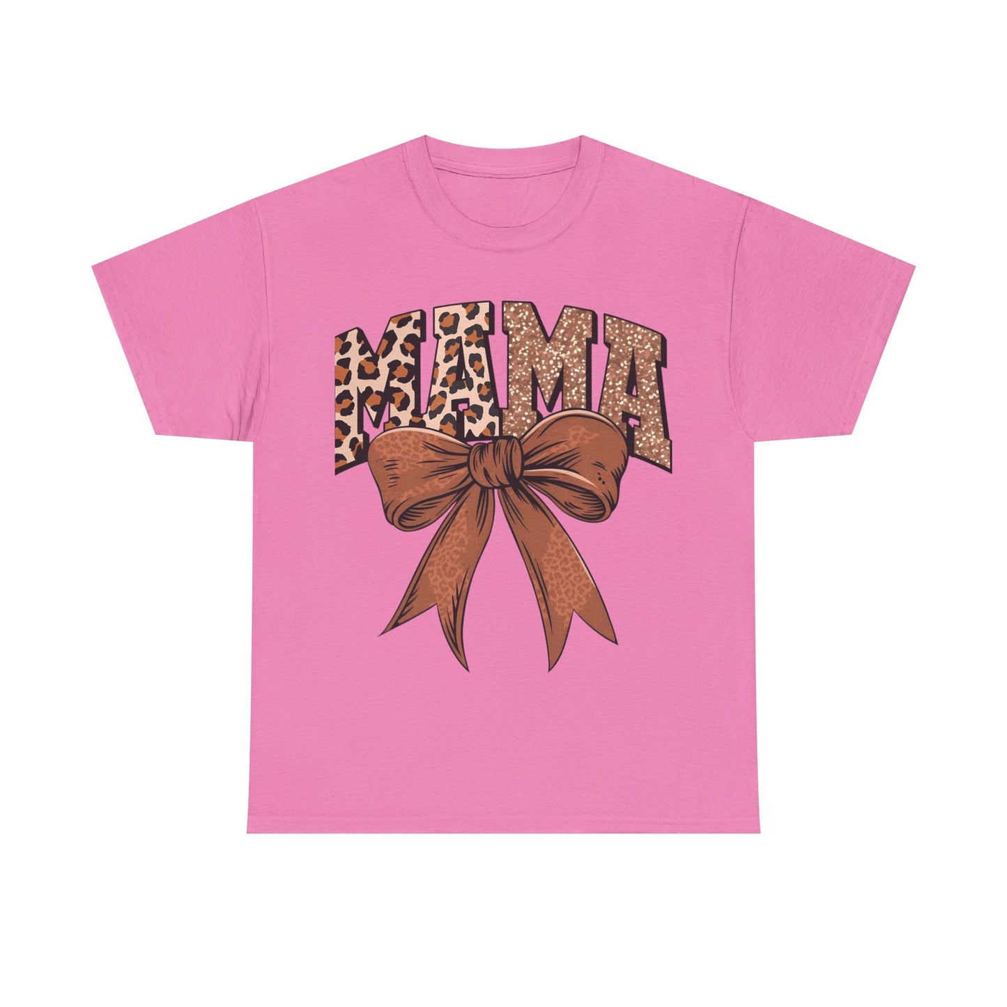Leopard Mama & Bow- Unisex Heavy Cotton Tee