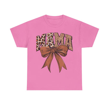 Leopard Mama & Bow- Unisex Heavy Cotton Tee