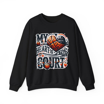 Basketball 'My ❤️Is On That Court' Crewneck Sweatshirt