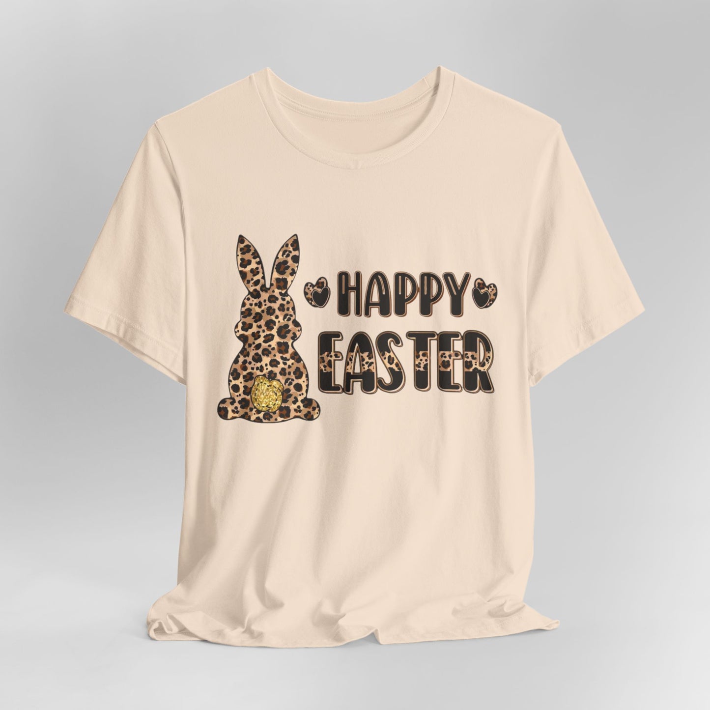 Leopard Print 'Happy Easter' Bunny Tee