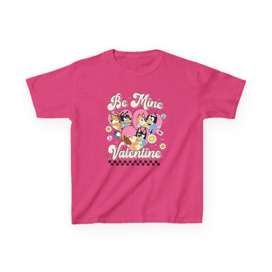 Kids Tee — "Be Mine Valentine" Cute Cartoon Heart Valentine’s Day Shirt