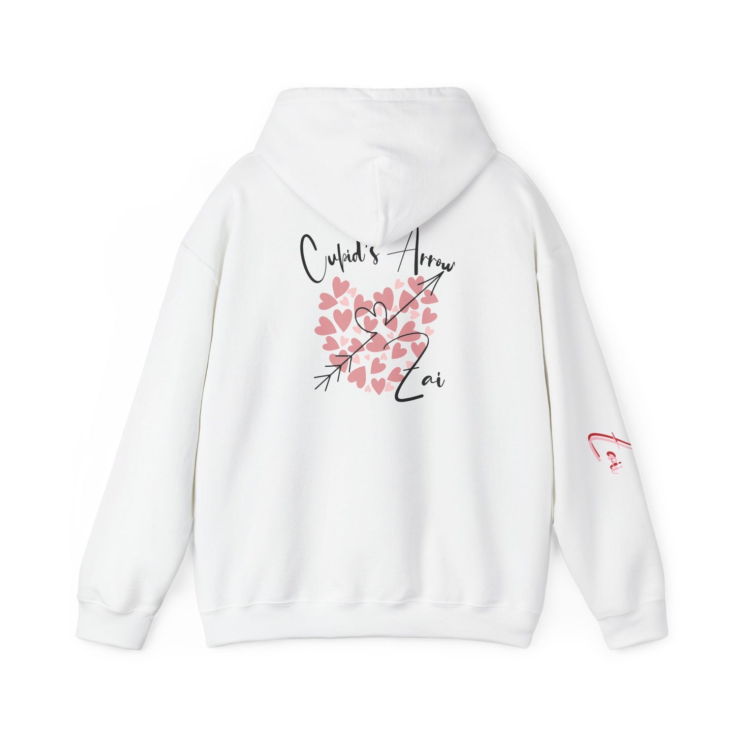 Cupid’s Arrow Lei Hoodie — Heart Arrow Script Pullover for Valentine’s Day