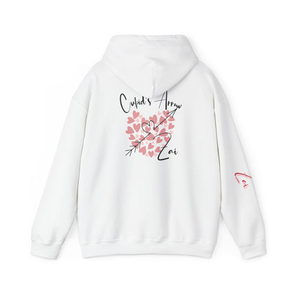 Cupid’s Arrow Lei Hoodie — Heart Arrow Script Pullover for Valentine’s Day