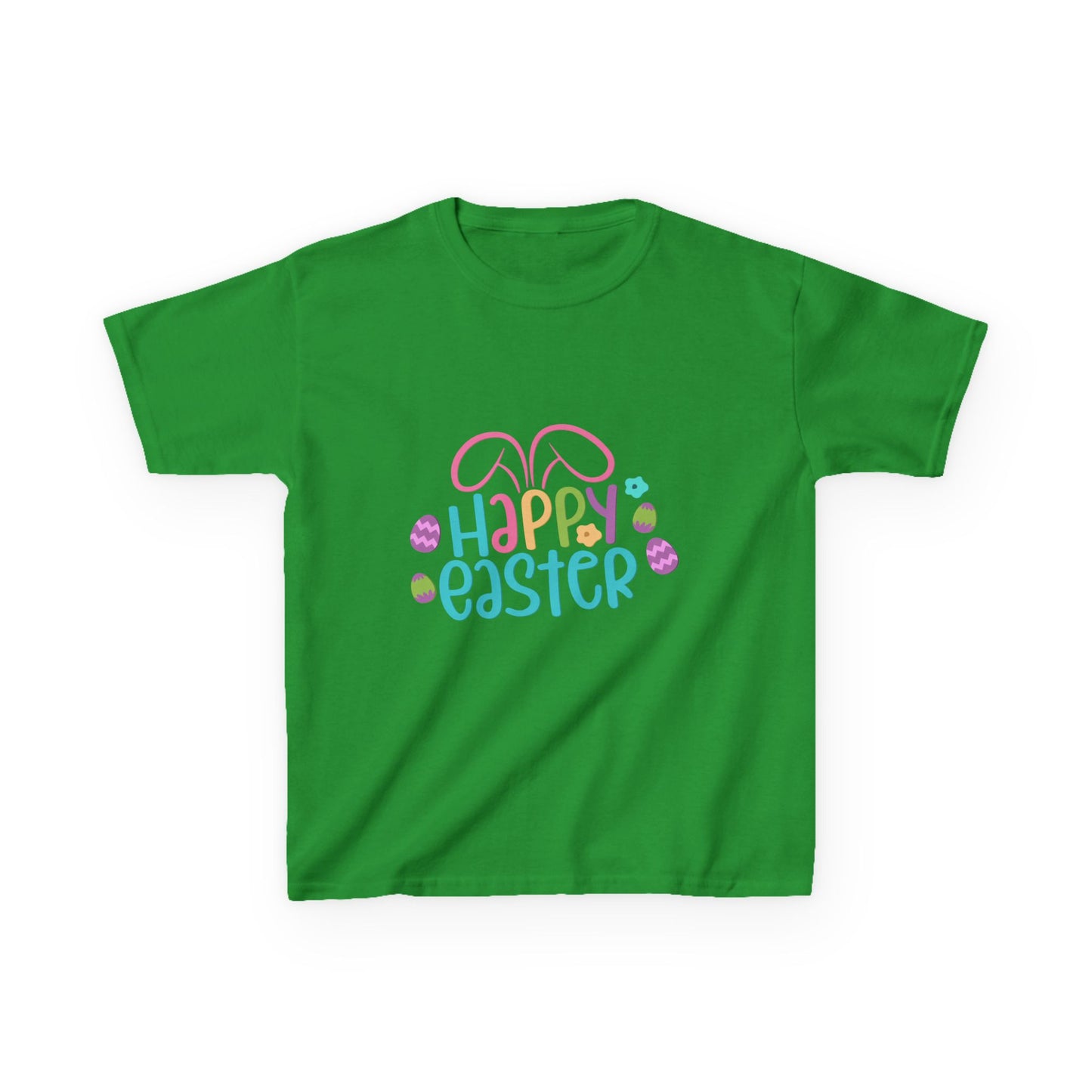 Happy Easter Kids Tee — Bunny Ears & Easter Eggs Holiday Shirt