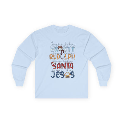 Long Sleeve Tee — Frosty, Rudolph, Santa, Jesus Design