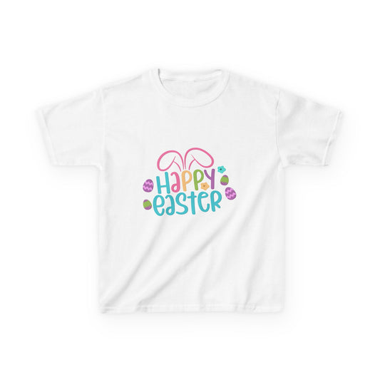 Happy Easter Kids Tee — Bunny Ears & Easter Eggs Holiday Shirt