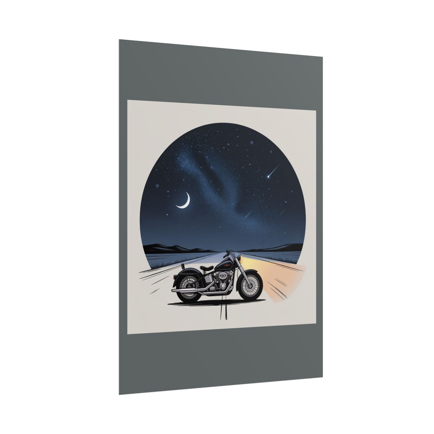 Motorcycle Night Sky Rolled Posters