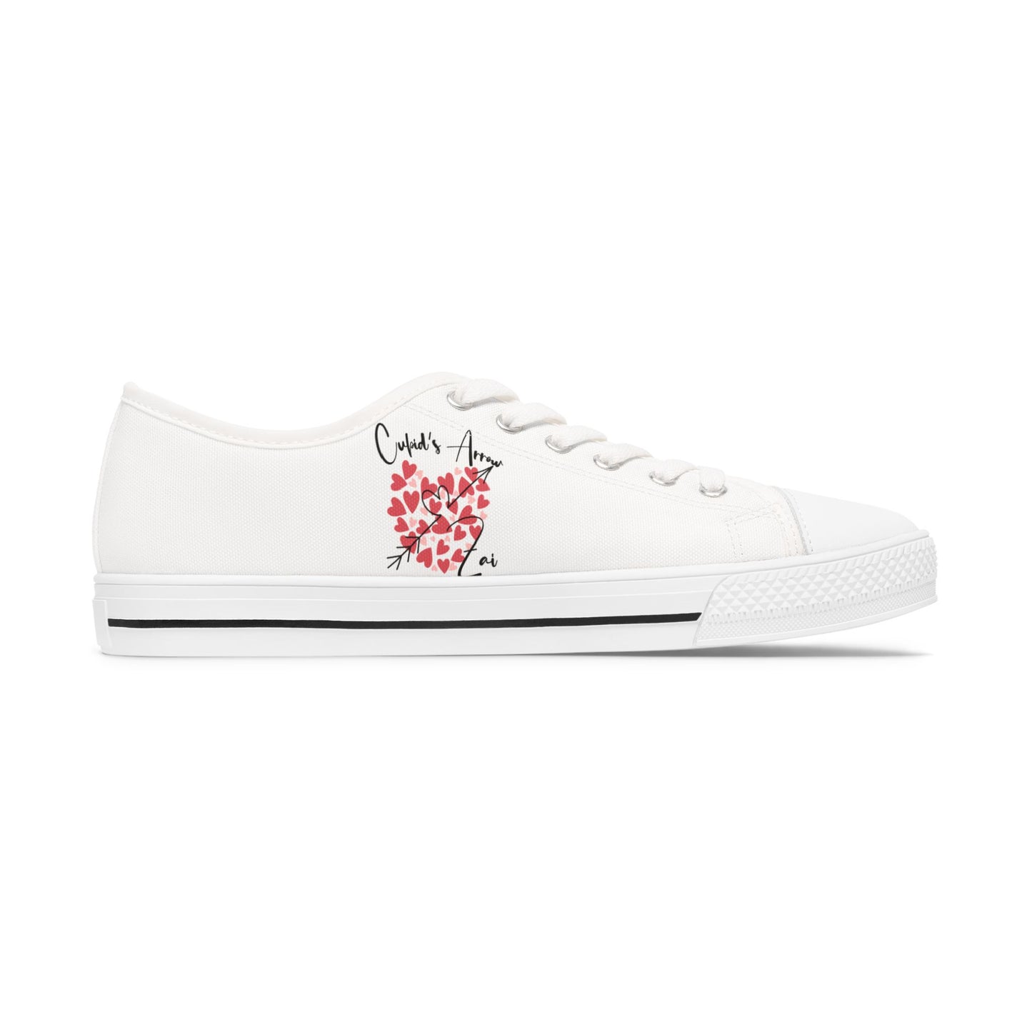 Chic Casual Sneakers, Heart Design Shoes, Women's Low Top Sneakers, Trendy Footwear, Stylish Everyday Sneakers