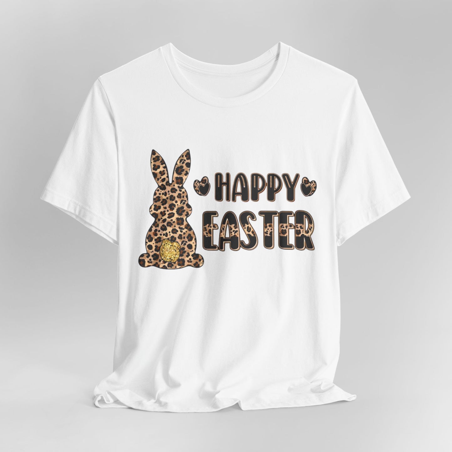 Leopard Print 'Happy Easter' Bunny Tee