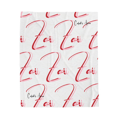 Red- Cupid's Arrow Merch- Velveteen Plush Blanket, Cozy Throw Blanket