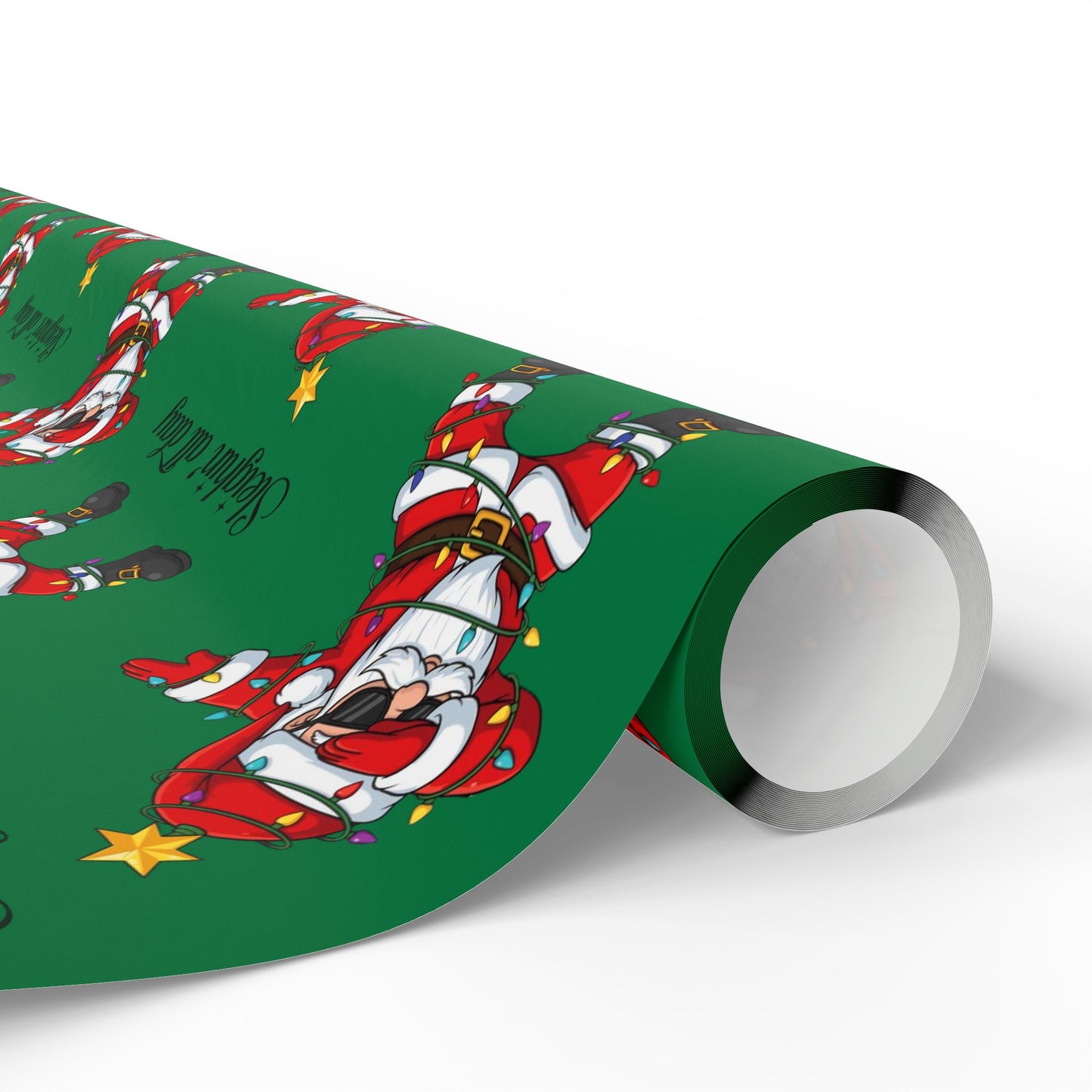 Dabbin' Santa Pattern Wrapping Paper Roll