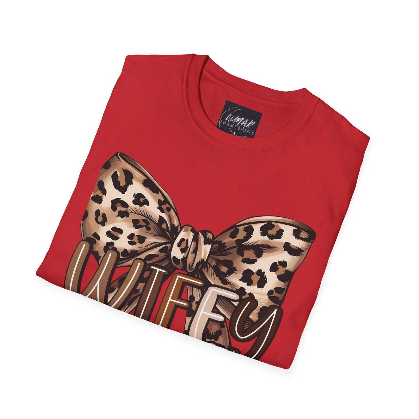 Wifey Leopard Bow T-Shirt — 'WIFEY' Leopard Print Bow Tee