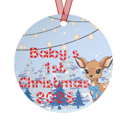 2025 First Christmas Metal Ornament for Baby