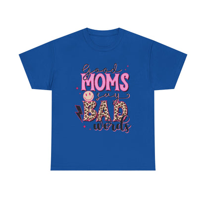 T-Shirt — "Good Moms Say Bad Words" Pink Leopard Graphic Mother's Day Tee