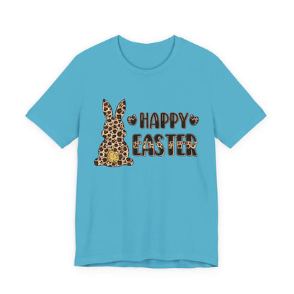 Leopard Print 'Happy Easter' Bunny Tee