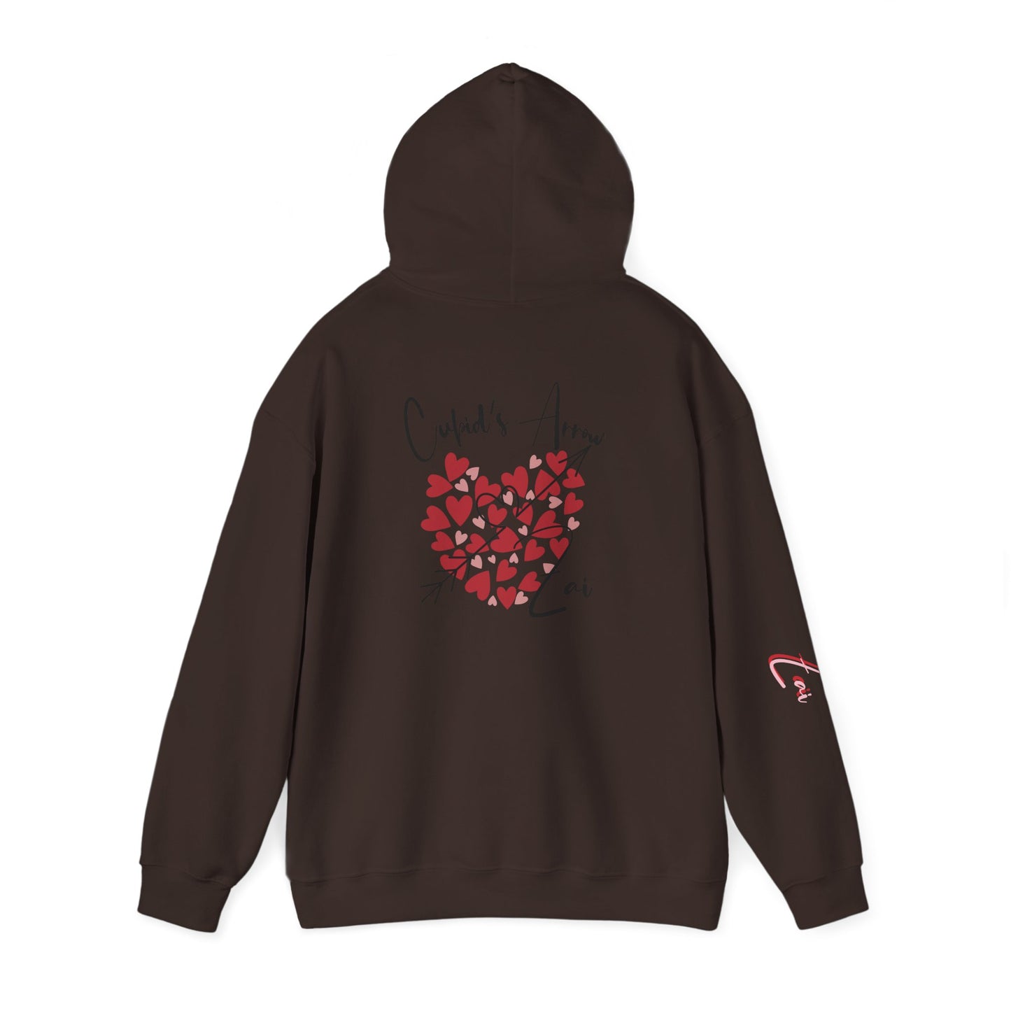 Cupid’s Arrow Lei Hoodie — Heart Arrow Script Pullover for Valentine’s Day