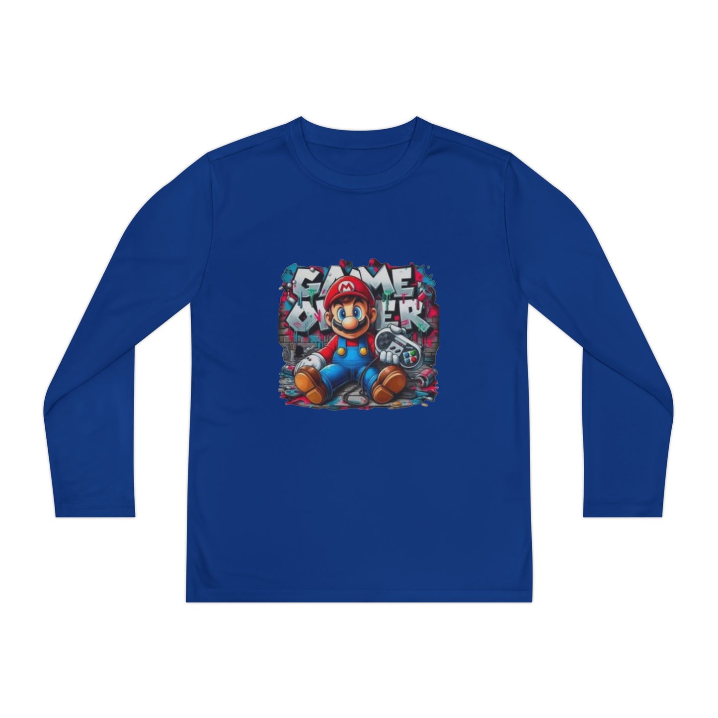"Game Over" Graphic Youth Long Sleeve Gamer Character Tee