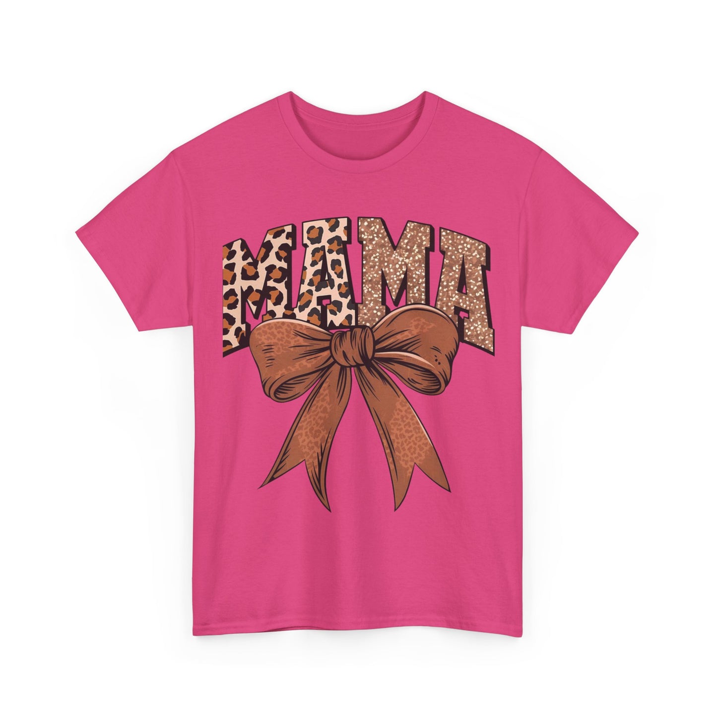 Leopard Mama & Bow- Unisex Heavy Cotton Tee