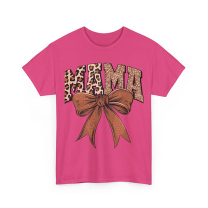 Leopard Mama & Bow- Unisex Heavy Cotton Tee