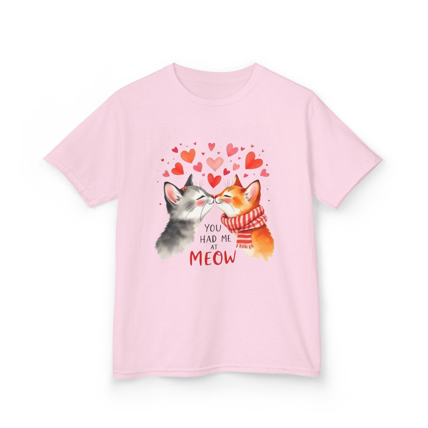 Kids Tee — Cute Cats 'You Had Me at Meow' Valentine Shirt