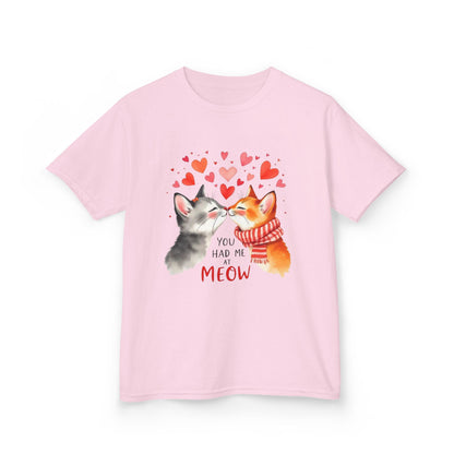 Kids Tee — Cute Cats 'You Had Me at Meow' Valentine Shirt