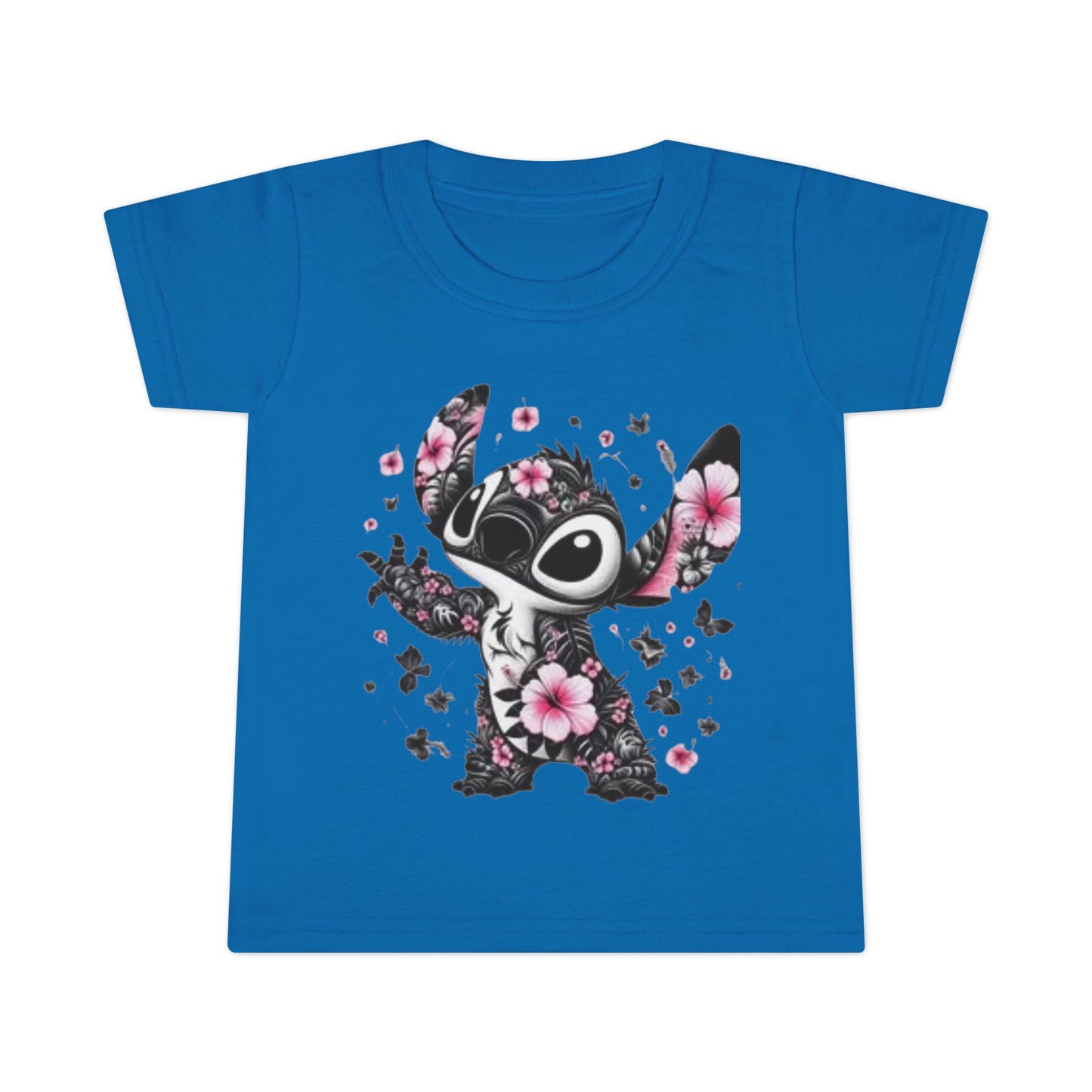 Toddler T-Shirt — Floral Stitch Character Kids Tee (Pink Hibiscus)